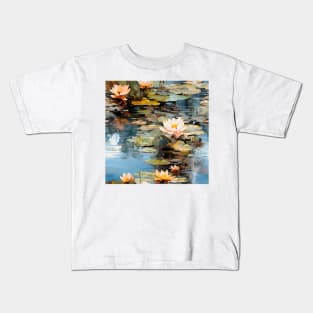 Monet Style Water Lilies 8 Kids T-Shirt